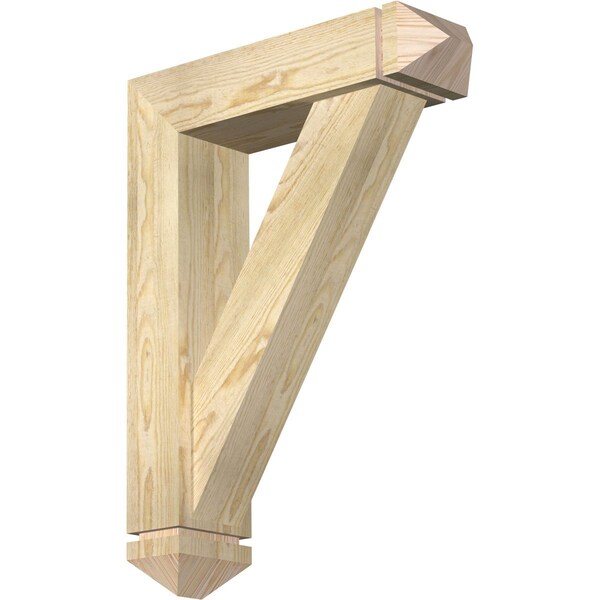 Ekena Millwork Traditional Arts and Crafts Rough Sawn Bracket w/ Offset Brace, Douglas Fir, 6"W x 22"D x 30"H BKT0604X22X30TRA03RDF - main